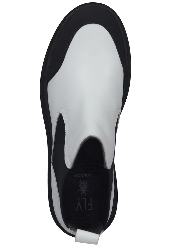 FLY London Stiefelette Leder/Textil Weiß