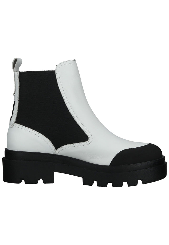 FLY London Stiefelette Leder/Textil Weiß