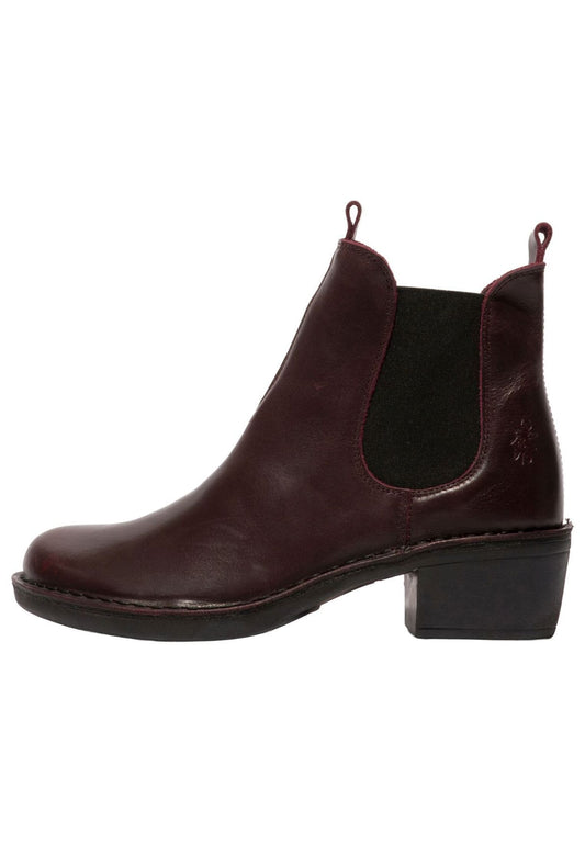 FLY London Stiefelette Leder/Textil Wine