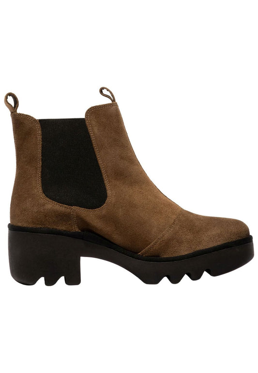 FLY London Stiefelette Veloursleder Dunkelbraun