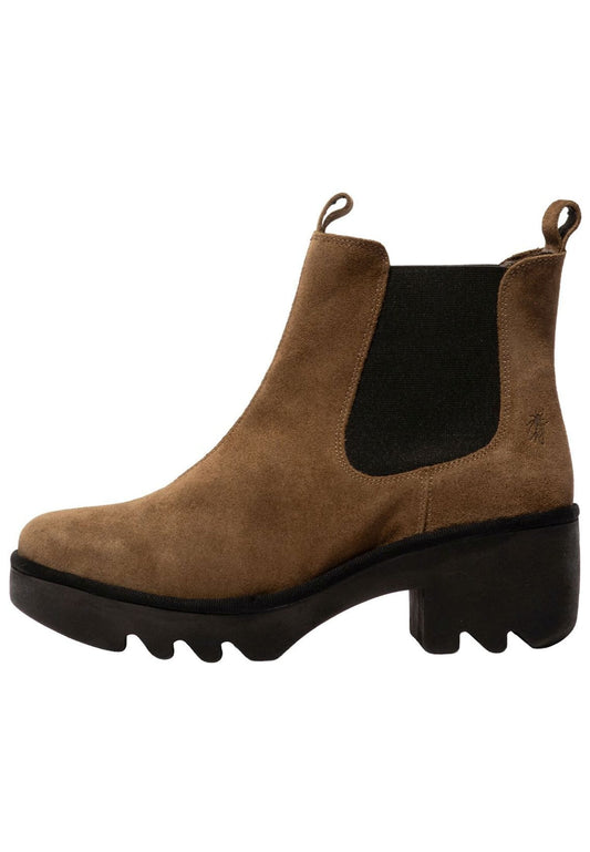 FLY London Stiefelette Veloursleder Dunkelbraun