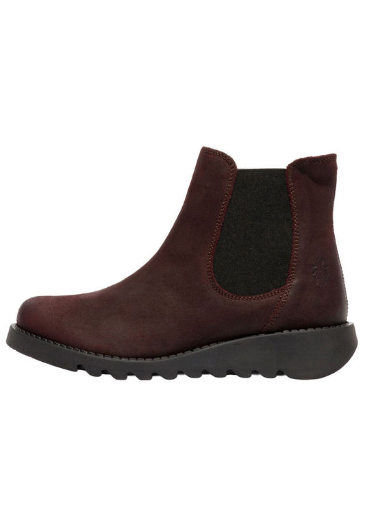 FLY London Stiefelette Veloursleder/Textil Burgundy