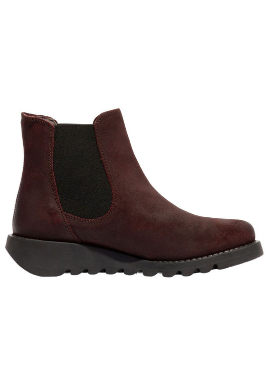 FLY London Stiefelette Veloursleder/Textil Burgundy