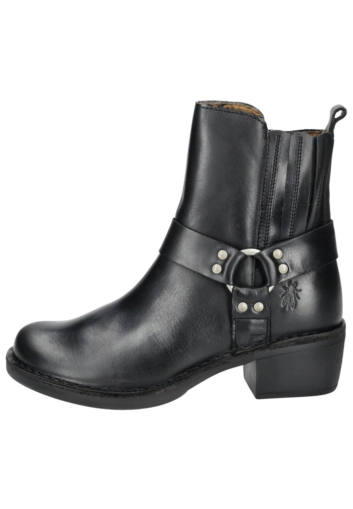 Stiefeletten FLY London Stiefelette Leder Schwarz Warmfutter