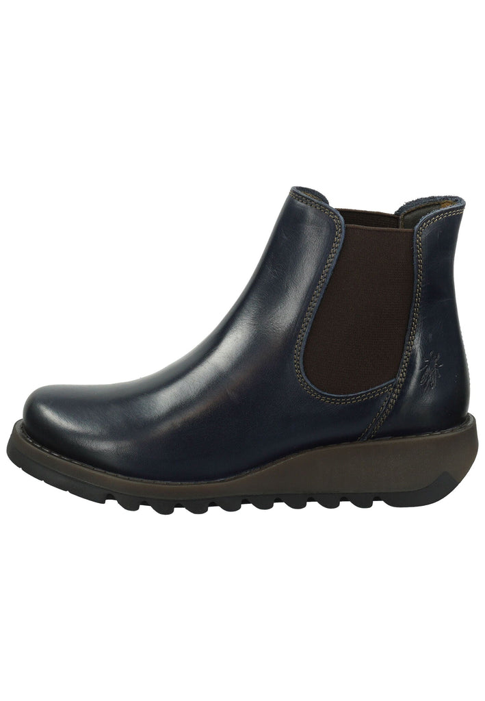 Stiefeletten FLY London Stiefelette Leder/Textil Blau Warmfutter
