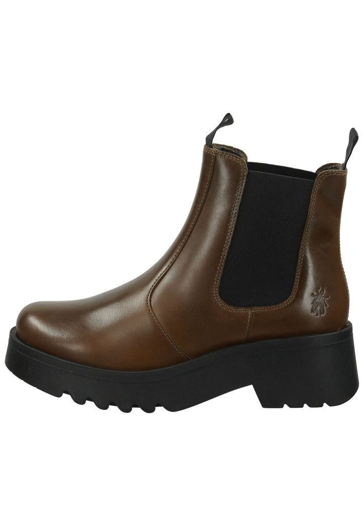 Stiefeletten FLY London Stiefelette Leder/Textil Oliv Warmfutter