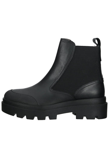 Stiefeletten FLY London Stiefelette Leder/Textil Schwarz