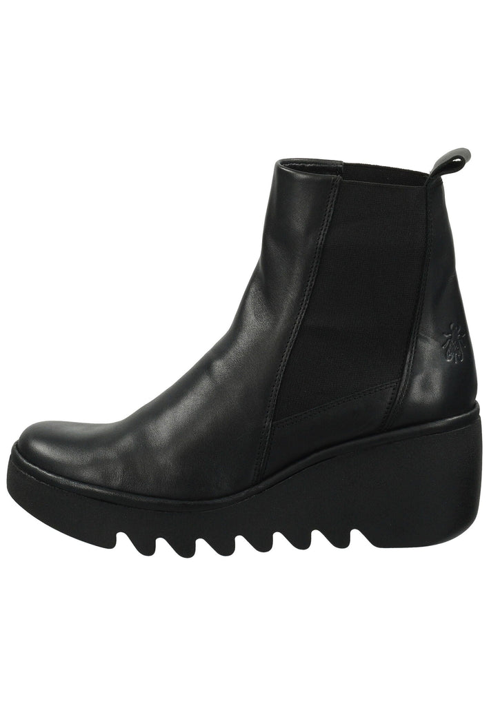 Stiefeletten FLY London Stiefelette Leder/Textil Schwarz/Schwarz Warmfutter