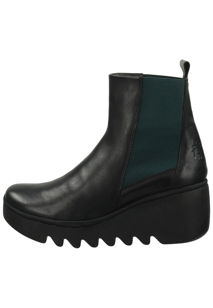 Stiefeletten FLY London Stiefelette Leder/Textil Schwarz Warmfutter