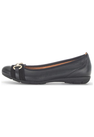 Ballerinas Gabor Ballerinas Nappaleder Schwarz/Gold