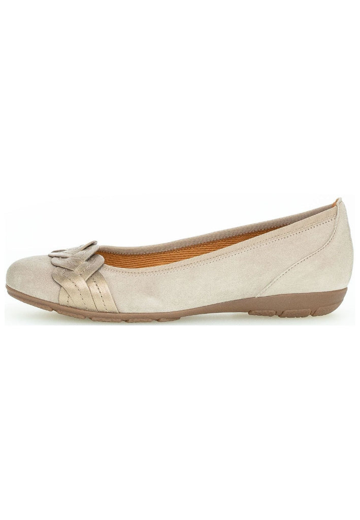 Ballerinas Gabor Ballerinas Veloursleder/Textil Beige/Gold
