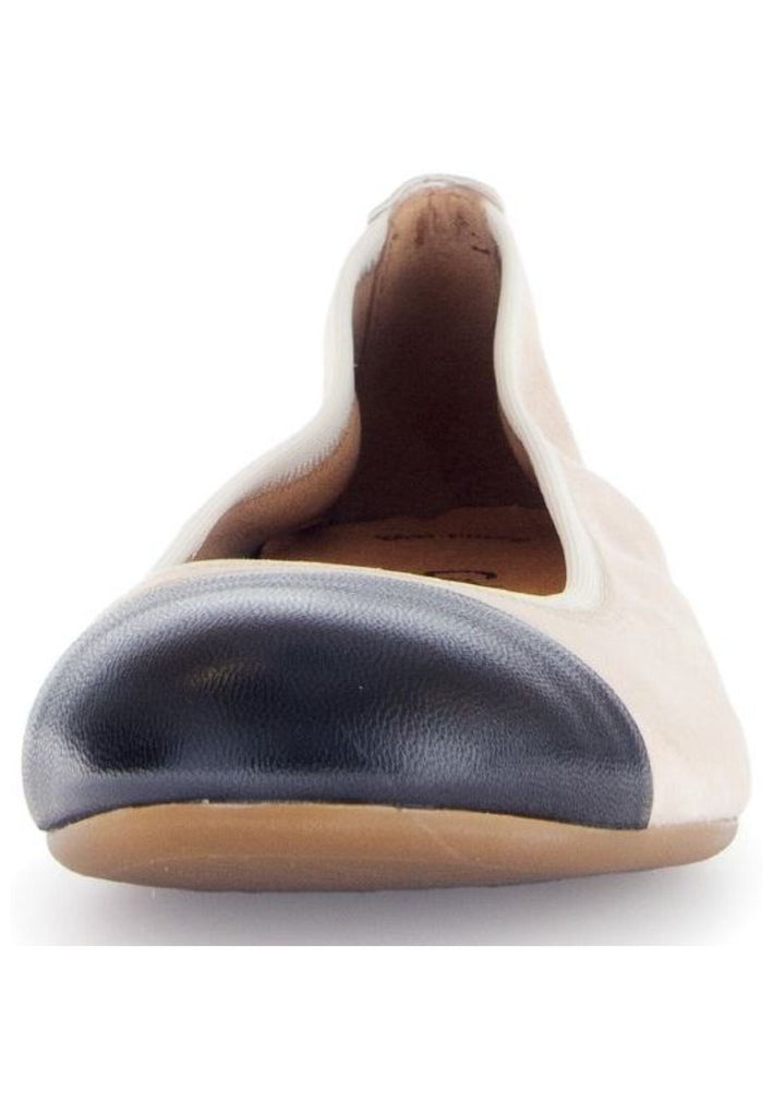 Gabor Ballerinas Leder Beige/Schwarz