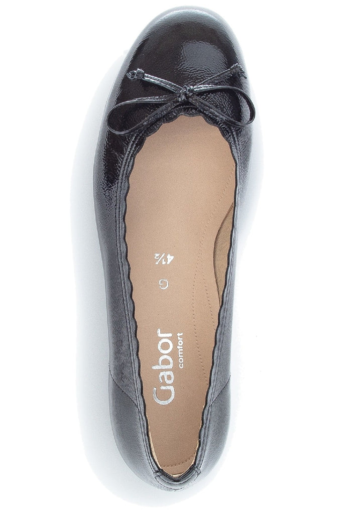 Gabor Ballerinas Leder Schwarz Lack