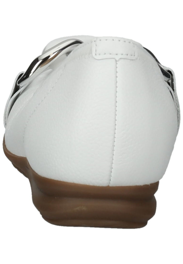 Gabor Ballerinas Leder Weiß/Silber
