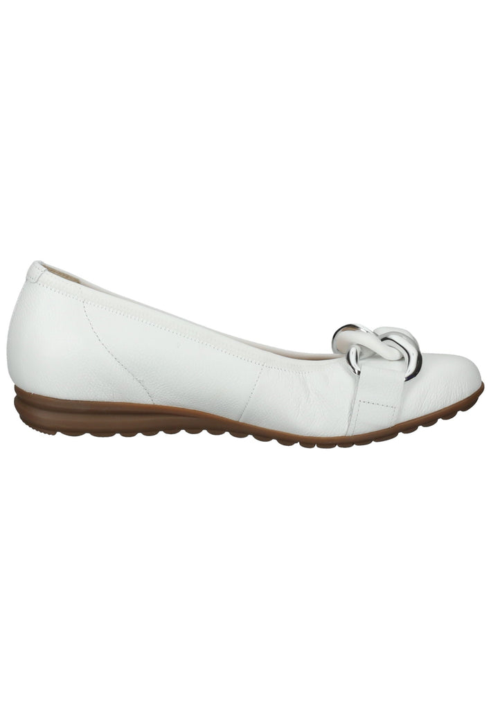 Gabor Ballerinas Leder Weiß/Silber