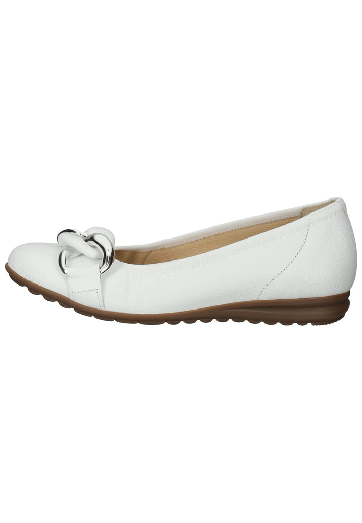 Gabor Ballerinas Leder Weiß/Silber