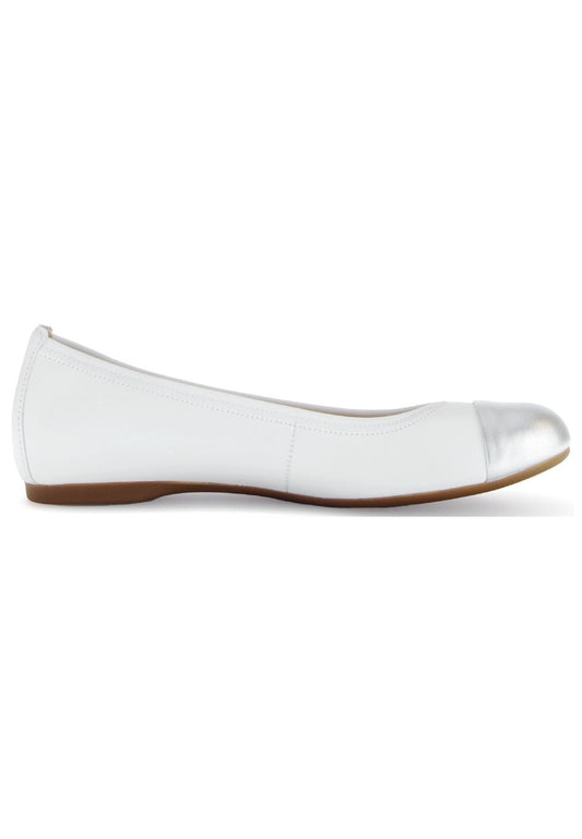 Gabor Ballerinas Nappaleder Weiß/Silber