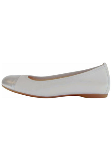 Gabor Ballerinas Nappaleder Weiß/Silber