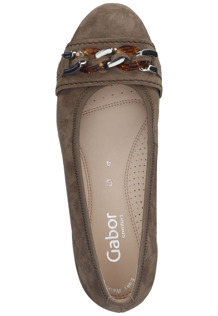 Gabor Ballerinas Veloursleder Braun