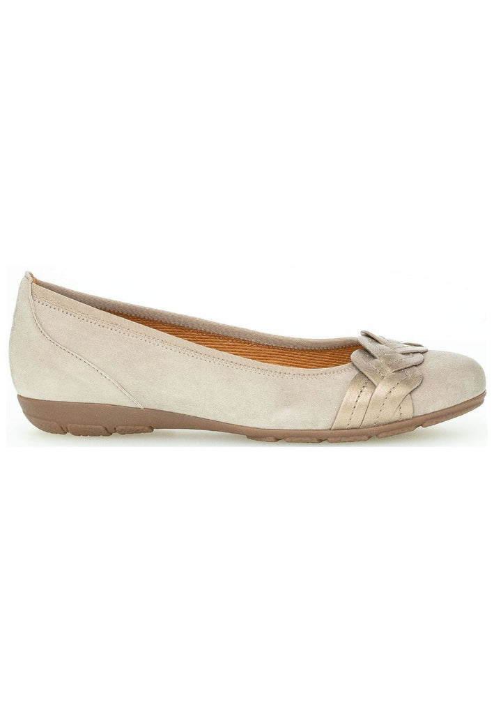 Gabor Ballerinas Veloursleder/Textil Beige/Gold
