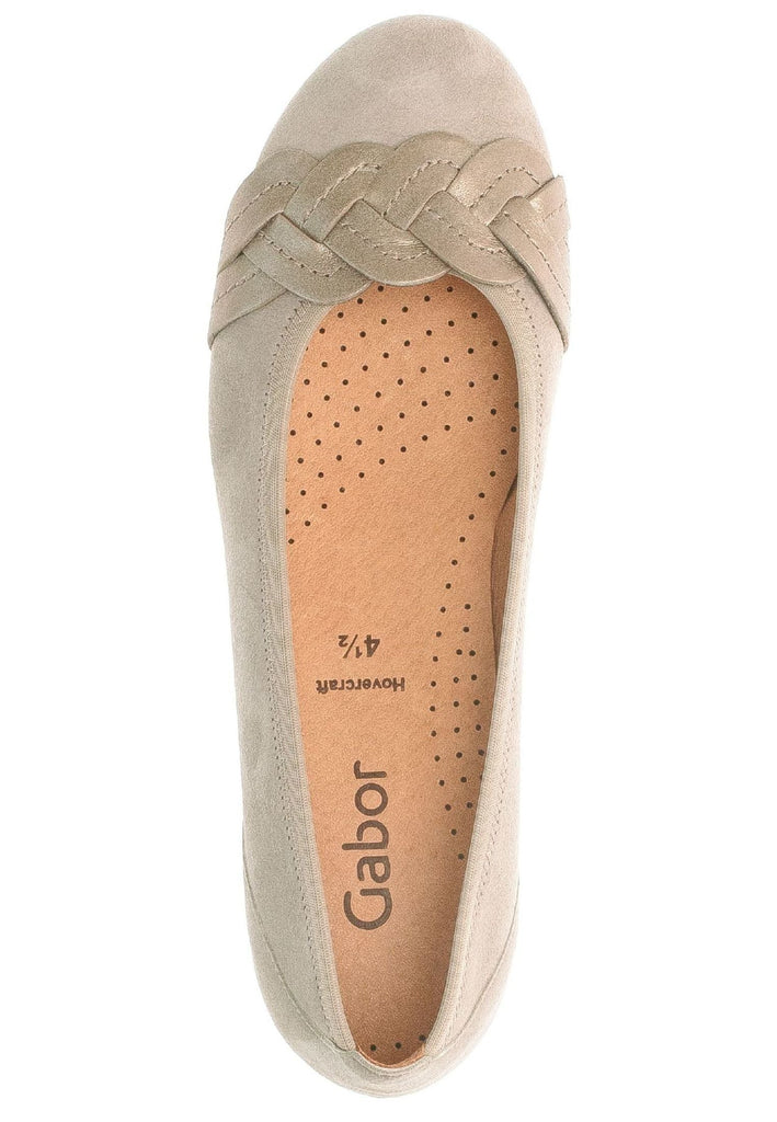 Gabor Ballerinas Veloursleder/Textil Beige/Gold