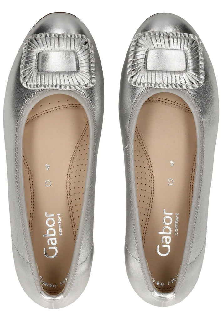 Gabor Comfort Ballerinas Leder Silber
