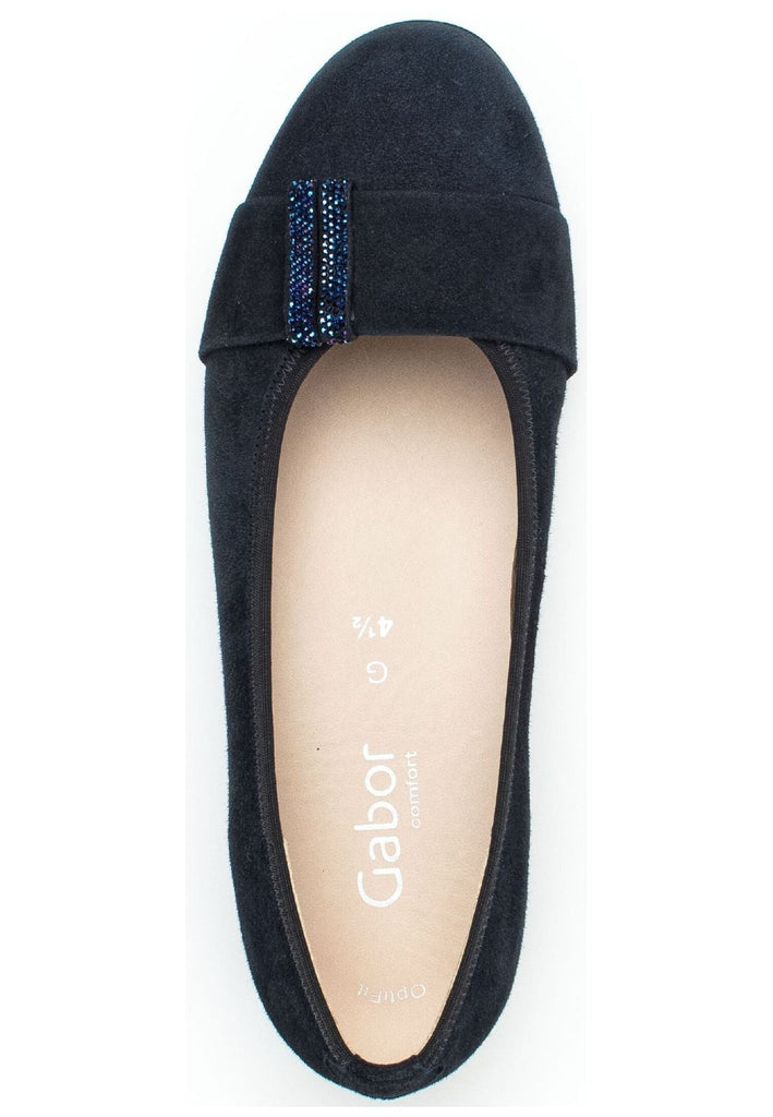 Gabor Comfort Ballerinas Veloursleder Dunkelblau