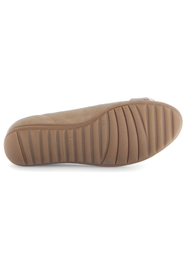 Gabor Comfort Ballerinas Veloursleder Sand