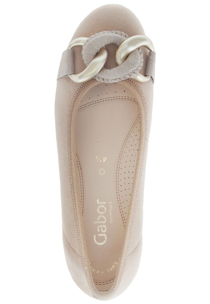 Gabor Comfort Ballerinas Veloursleder Sand