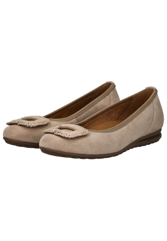 Gabor Comfort Ballerinas Veloursleder Sand