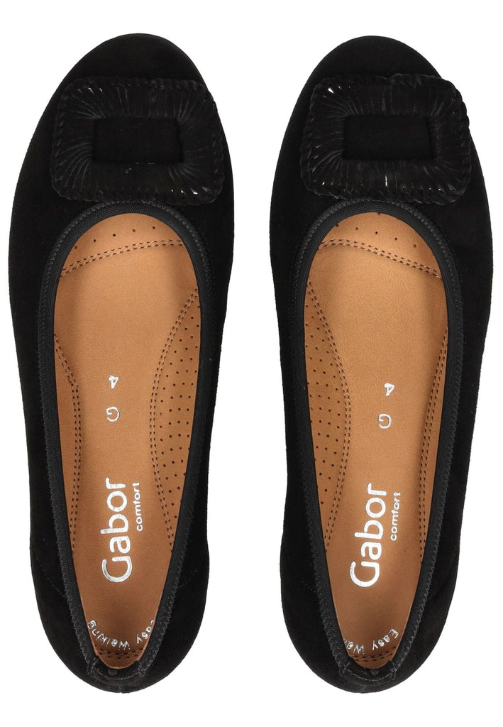 Gabor Comfort Ballerinas Veloursleder Schwarz