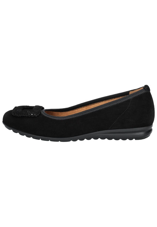 Gabor Comfort Ballerinas Veloursleder Schwarz