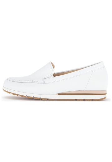 Halbschuhe Gabor Comfort Mokassin Nappaleder Weiß