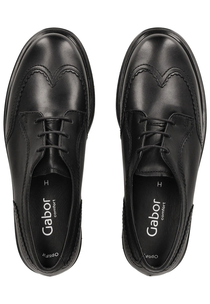 Gabor Comfort Halbschuhe Leder Schwarz