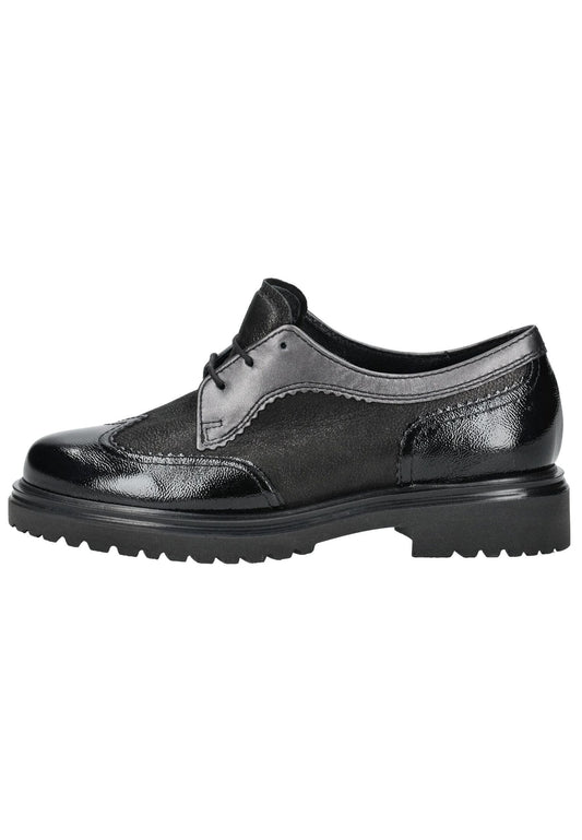 Gabor Comfort Halbschuhe Leder Schwarz Lack