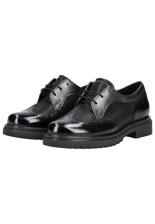 Gabor Comfort Halbschuhe Leder Schwarz Lack