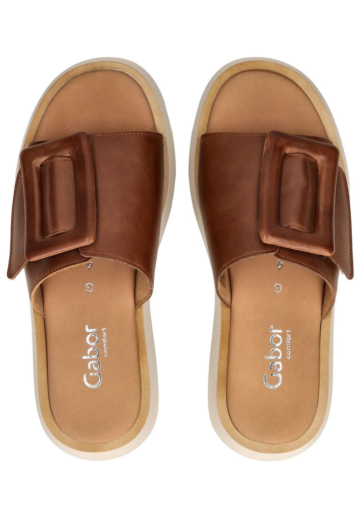 Gabor Comfort Pantoletten Glattleder Camel