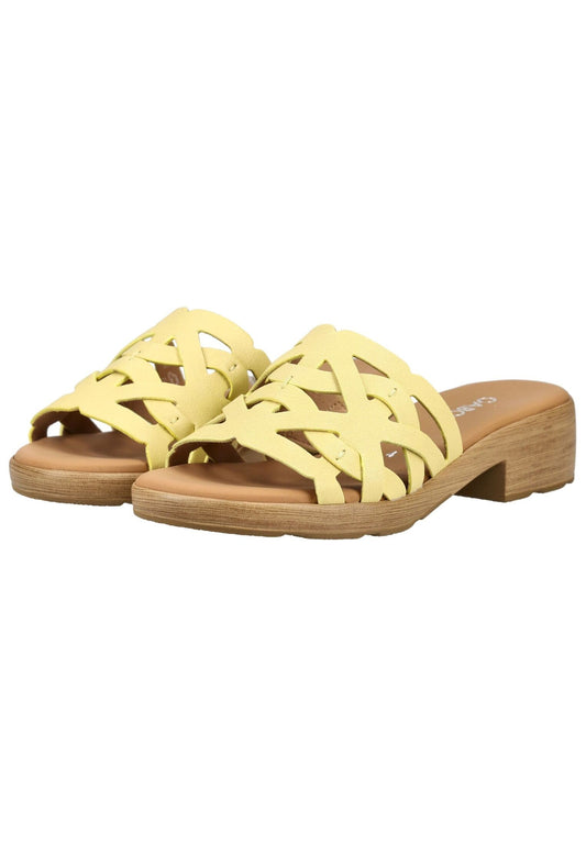 Gabor Comfort Pantoletten Leder Gelb