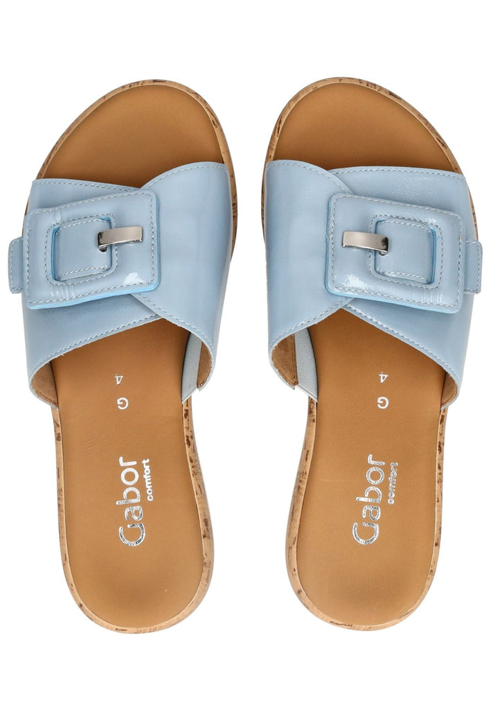 Gabor Comfort Pantoletten Leder Hellblau