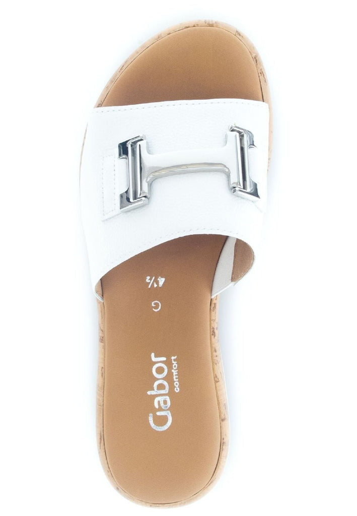 Gabor Comfort Pantoletten Leder Weiß