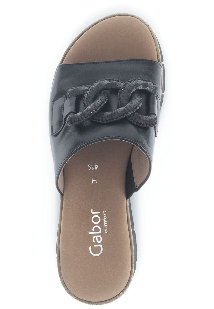Gabor Comfort Pantoletten Nappaleder Schwarz