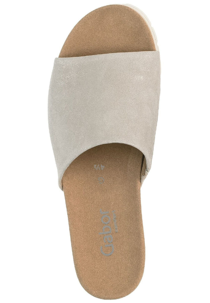 Gabor Comfort Pantoletten Veloursleder Beige