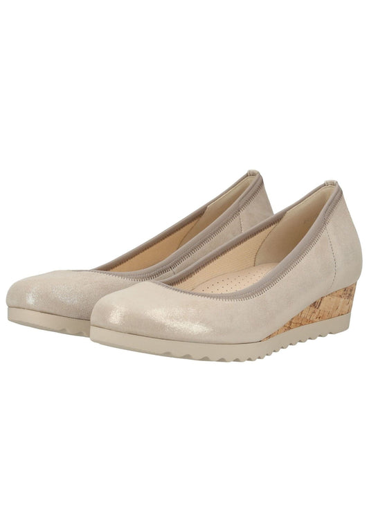 Gabor Comfort Pumps Leder Beige Lack