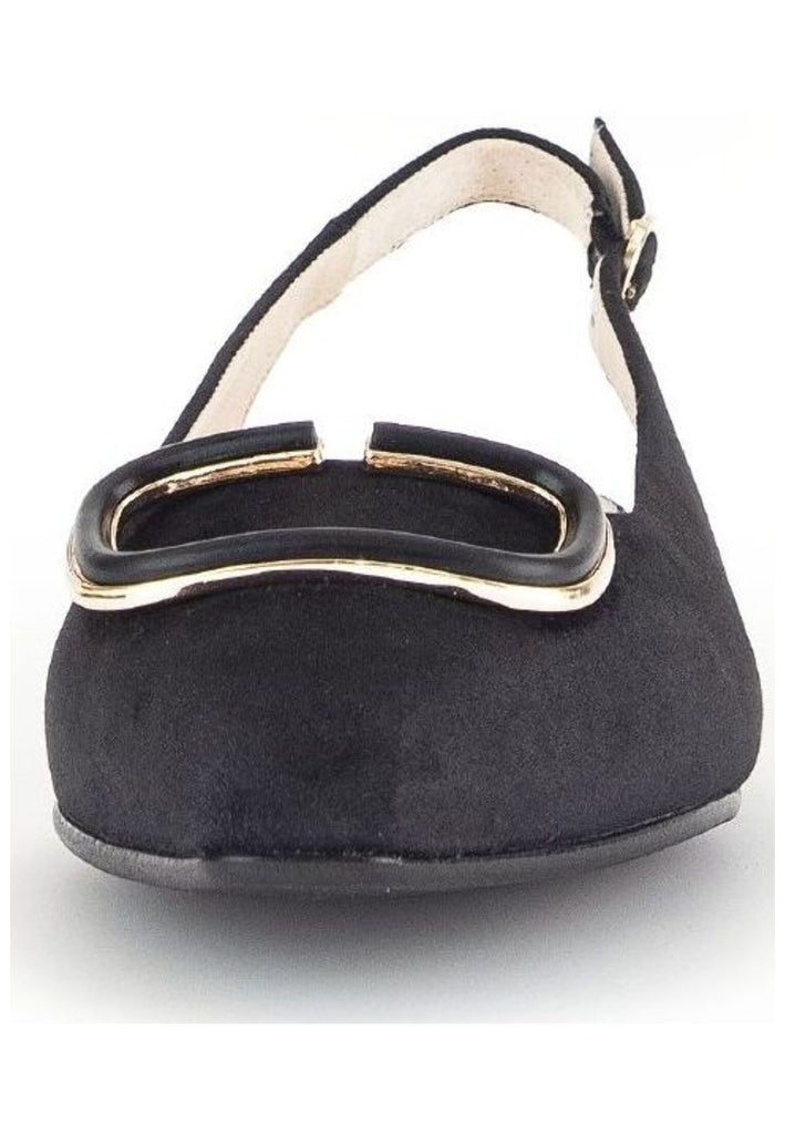 Gabor Comfort Pumps Veloursleder Schwarz/Gold