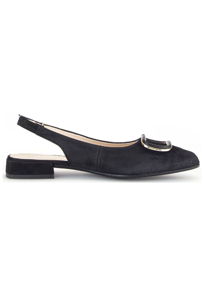 Gabor Comfort Pumps Veloursleder Schwarz/Gold