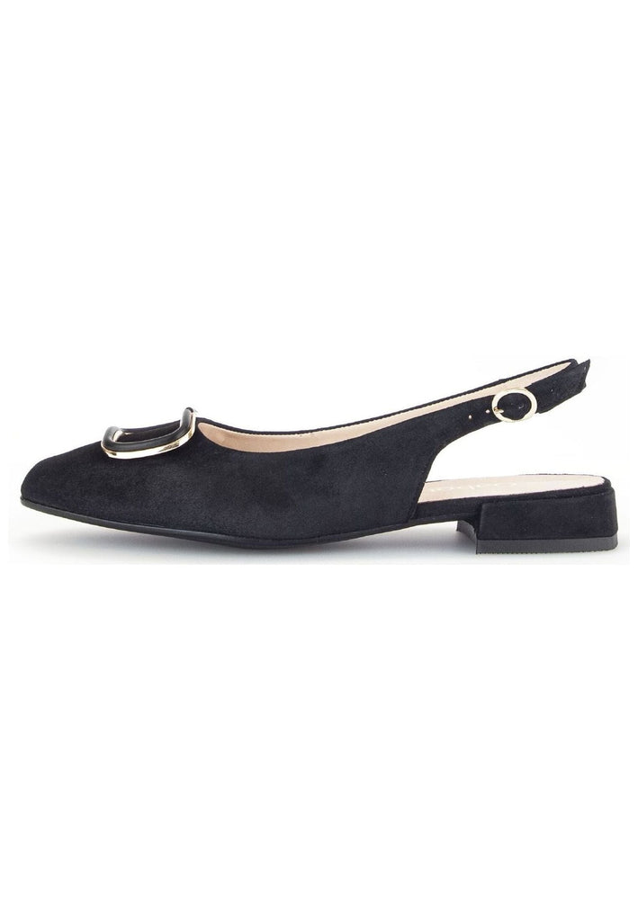 Gabor Comfort Pumps Veloursleder Schwarz/Gold