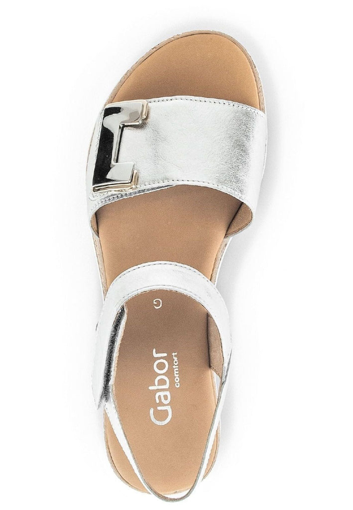 Gabor Comfort Sandalen Leder Silber