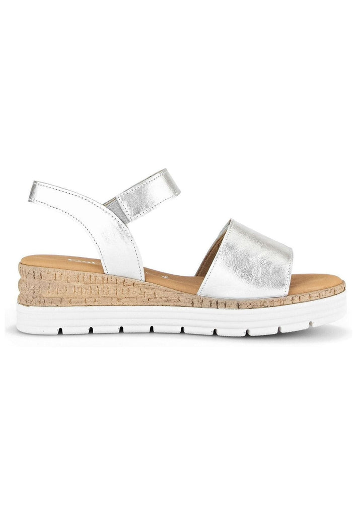 Gabor Comfort Sandalen Leder Silber