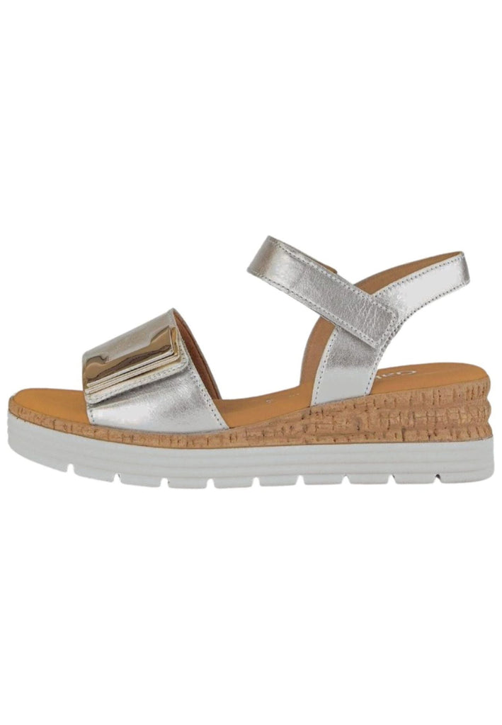 Gabor Comfort Sandalen Leder Silber
