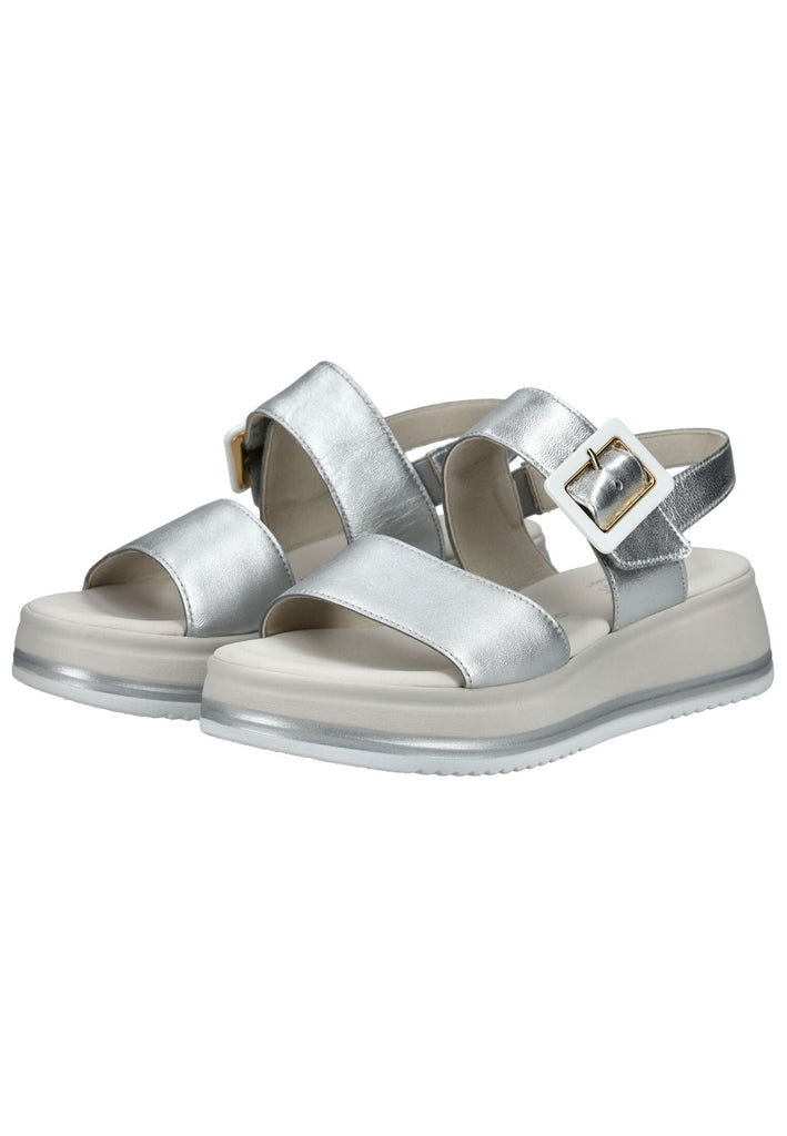 Gabor Comfort Sandalen Leder Silber
